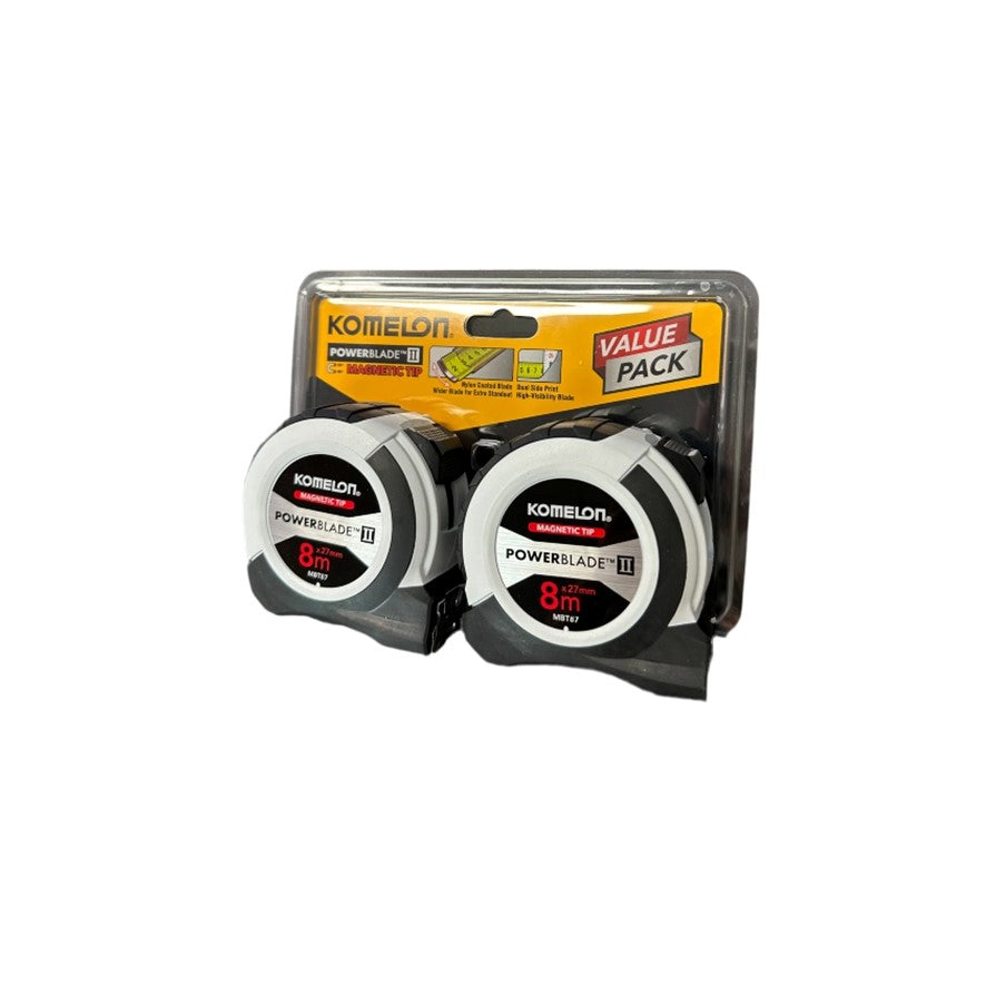 Komelon Powerblade II Pocket Tape 8m Combo Pack